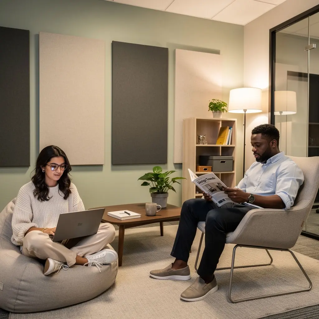 Biuro z otwartym układem, które promuje kreatywność i współpracę zespołową.